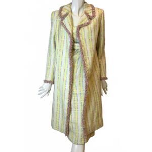 NEW RUTY women's alterneck dress with open coat in yellow